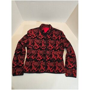 Carlisle Floral Jacket Red Black Reversable Long Sleeve Size‎ 10